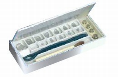 Set plate weight F1, inox, plastic case, 1mg~500mg