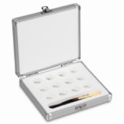 Jeu de poids plaquette F1, inox, coffret alu, 1mg~500mg