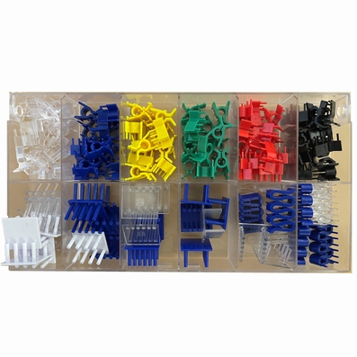 Assortment of 120 different plastic clips