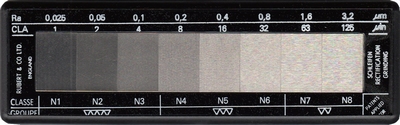 Etalon de rugosité viso-tactile, rectification plane