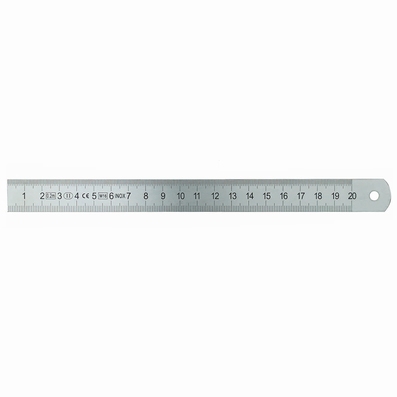 Meetlat uit roestvrij staal, 13x0.5 mm, 200 mm