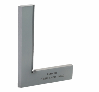 Beveled edge square 90°, DIN 875/00, inox, 200 x 130 mm