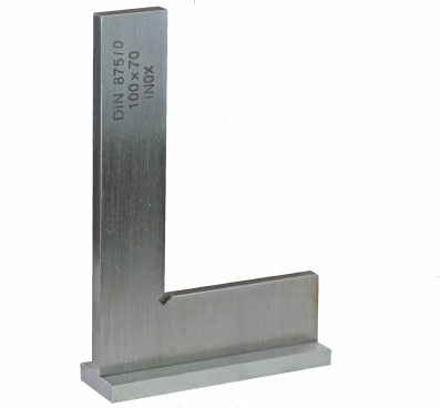 Prec. control square with back INOX DIN875/0, 100x70 mm