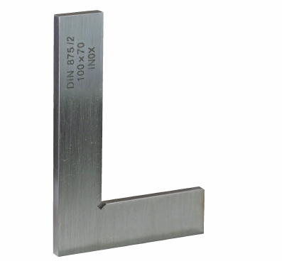 Equerre de contrôle plate acier inox, DIN 875/2, 250/165 mm