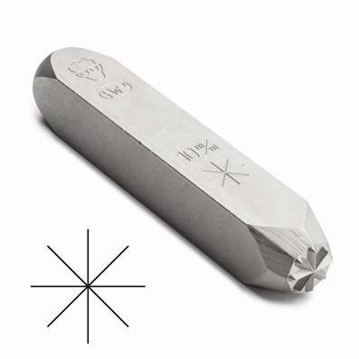 Symbol stamp 8 line star, h=10.0 mm