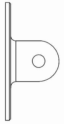 Dos à oreille horizontal, comparateur ≥Ø58 mm, alésage Ø5 mm