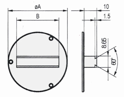 Horizontal prism back for dial gauges Ø40 mm