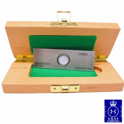 Stage micrometer transmitted light PS8, 1/0.01 mm & UKAS