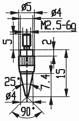 Touche 573/114H - M2,5-6g/15/5/couteau 25°/carbure