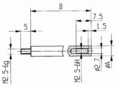 Verlenging M2,5-6g/65/4/ext. V4x65