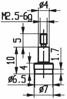 Tasterpunt 573/105 H, M2,5-6g/8/5/ vlak mm Ø2 mm