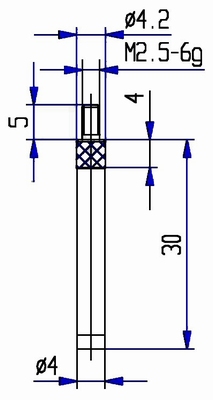 Tasterpunt 573/47 HL-30, M2,5-6g/30/4/ L=30, Ø4