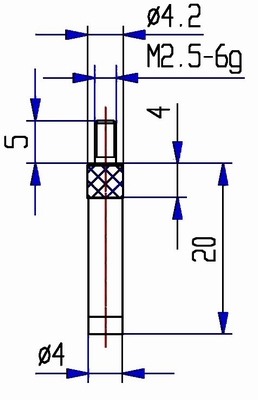 Tasterpunt 573/47 HL-20, M2,5-6g/20/4/ L=20, Ø4