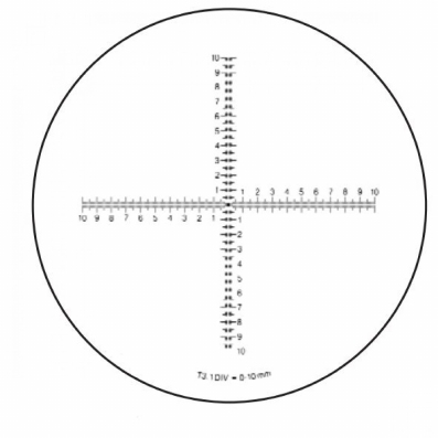 Réticule Ø 35 mm pour loupe, échelle croisée 20/0.1 mm