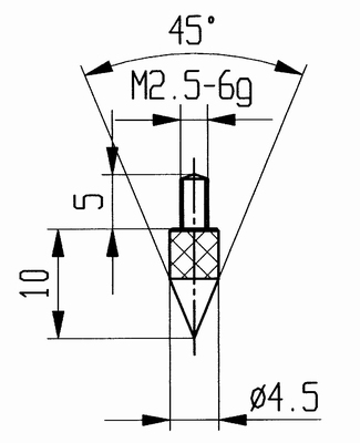 Contact point 573/13 - M2.5-6g/10/4.5/pointed 45°