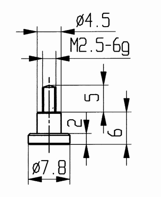 Tasterpunt 573/22, M2,5-6g/6/7,8/ vlak Ø7,8 mm