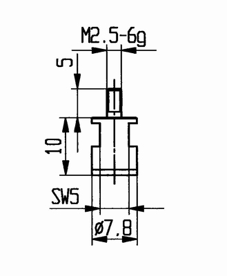 Contact point 573/35H - M2.5-6g/10/7,8/flat Ø7,8 /carbide