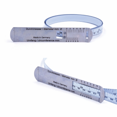 Circometer in white enameled steel, 60~3780 mm, Ø 20~1200 mm