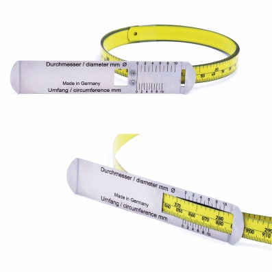 Circomètre en acier poly jaune, 60~3780 mm, Ø 20~1200 mm