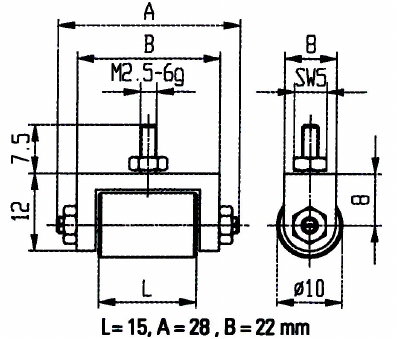 Tasterpunt 573/50 E-L15, M2,5-6g/13/28/rolletje Ø10 mm, roll