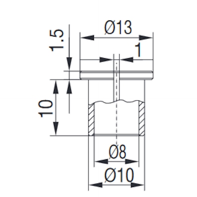 Bushing 30854 dia. 10 mm to dia. 8 mm