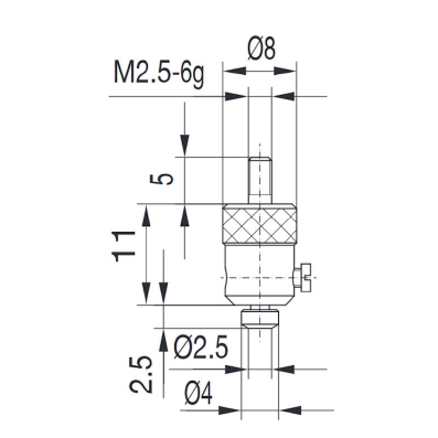Contact point 573/38, M2,5-6g/13,5/8/flat Ø2,5 mm