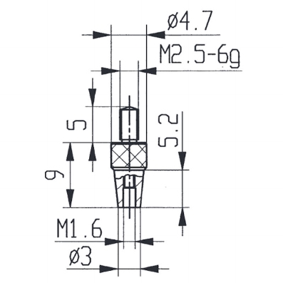 Contact point M 1.6 <=> M 2.5, M2.5-6g/6/4.7 mm