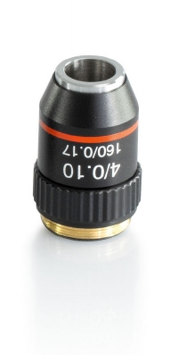 Achromatic objective lens, 4 x /0,1 W.D. (18,6 mm)