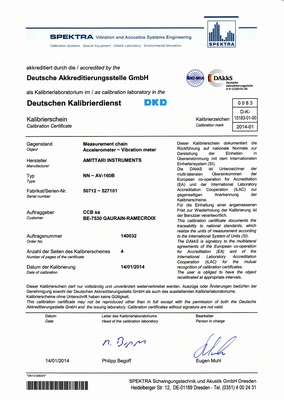 Proefblad DKD voor trillingsmeter