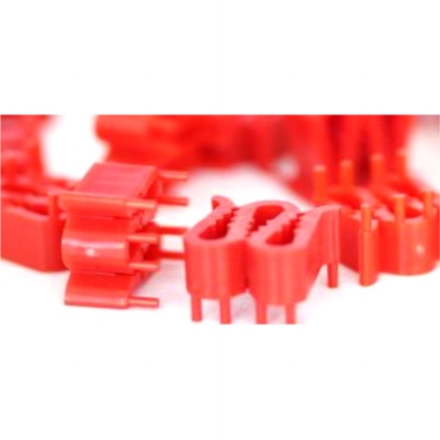 Box of 100 plastic holding clips TRIOCLIP, red