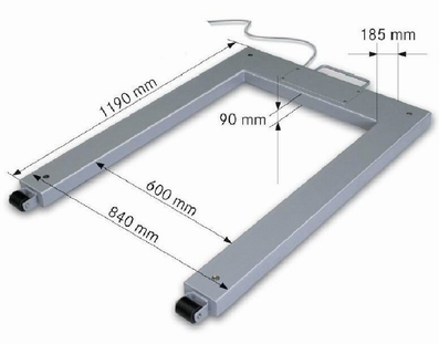 Fourche pesée KFU, inox, IP67, 1500kg/0.5 kg, 1361x840X80 mm (M)