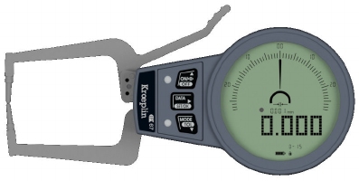 Electronic external gauge C015, 0~15 / 0,001 / 45 mm / Ø 1.5 mm