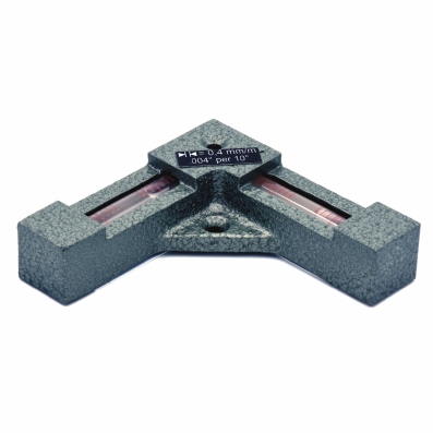 Niveau à bulle de précision 2 axes, 80x80x20 mm, 0.02 mm/m