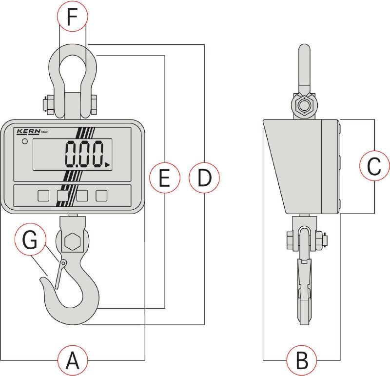 Crane scale HCD 150 kg, 50 g