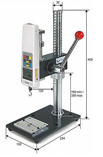 Handmatige proefbank TVP-L 500N met digitale lengtemeter