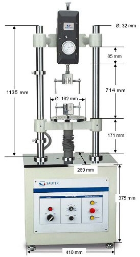 Motorised vertical test bank TVM 10 KN, 217/1135 mm