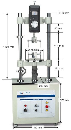 Motorised vertical test bank TVM 5 kN, 217/1135 mm