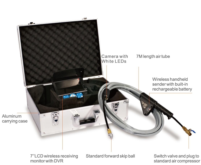 Wireless inspection and cleaning camera, Ø18 mm, L=7 m