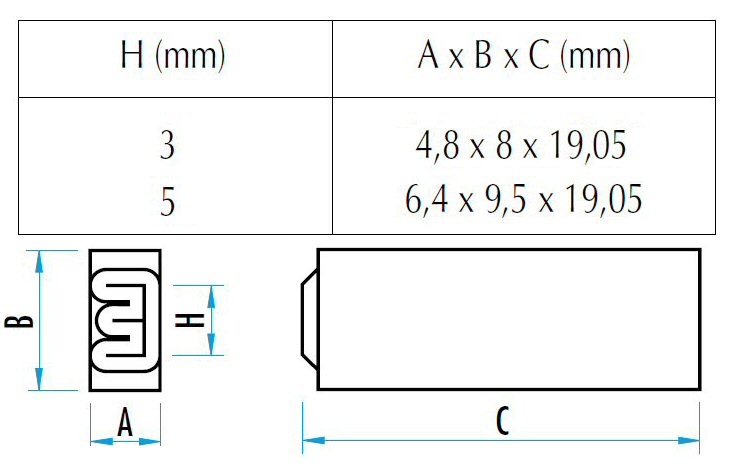 Single PRYOR type Ministress, h=3.0 mm