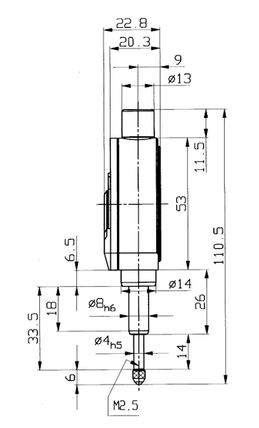 Dial gauge Compika 101, ±0.25/2.5/0.01 mm, type A