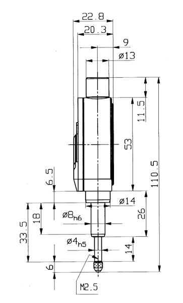 Comparateur Compika 101, ±0.25/2.5/0.01 mm, type A