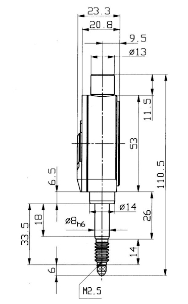 Dial gauge Compika 101wa, ±0.25/2.5/0.01 mm, type A