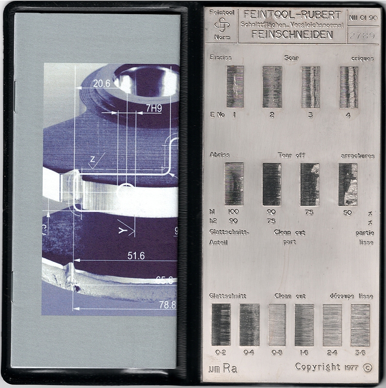 Fine-blanking scale to VDI 3345