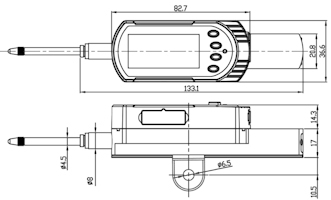 Digitale meetklok 30/0,001 mm, 82x36, ABS, RB6