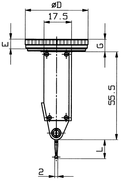 Mechanische meetklok K32, 0.8/0.01/12.8 mm, C, Ø32 mm