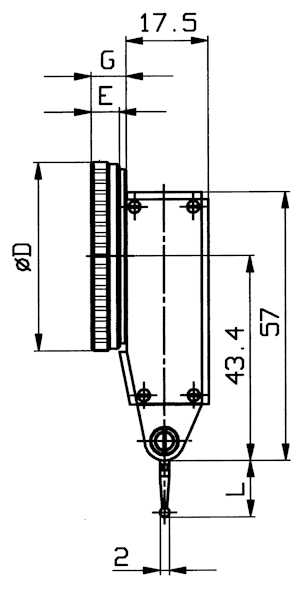 Mechanical dial gauge K40, 0.8/0.01/12.8 mm, A, Ø40 mm