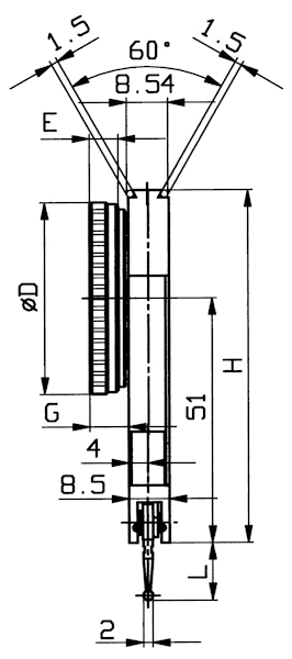 Mechanical dial gauge K44, 0.5/0.01/35.7 mm, B, Ø40 mm