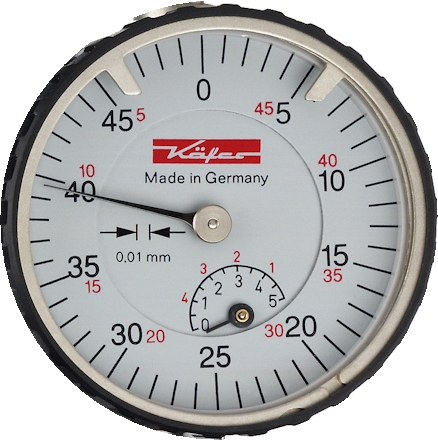 Mechanical dial gauge KM4/5R, 5/0.5/0.01 mm, Ø40 mm
