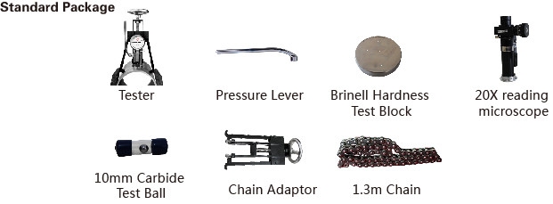 Chain hydraulic portable Brinell hardness tester 10/3000 kg