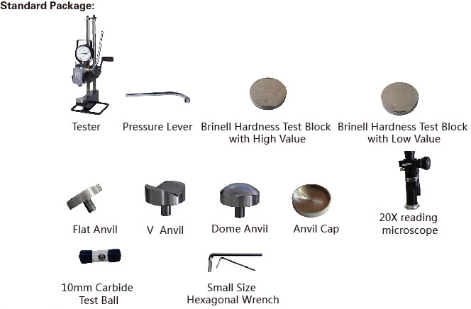 Hydraulic portable Brinell hardness tester 10/3000 kg , 500